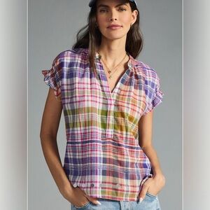 Pilcro Colorful Plaid Blouse